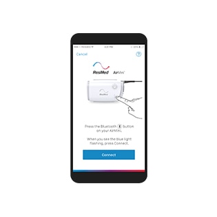 Imagen de un teléfono con la aplicación myAir abierta.